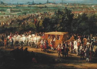 The Entry of Louis XIV 1638-1715 and Maria Theresa 1638-83 into Arras 30th July 1667 1685