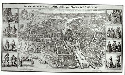 Birds Eye Plan of Paris 1615