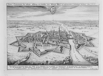 View of Elbing in 1626 fortified by the protestant Swedes  from Theatrum Europaeum