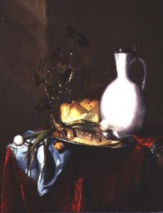 Still life with a white jug