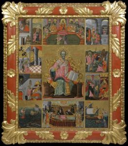 Icon of Saint Nicholas with scenes of his life and miracles