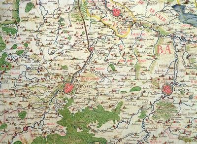 Map of Belgium at the time of the Thirty Years War 1618-48