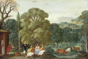 Abraham entertaining the Three Angels