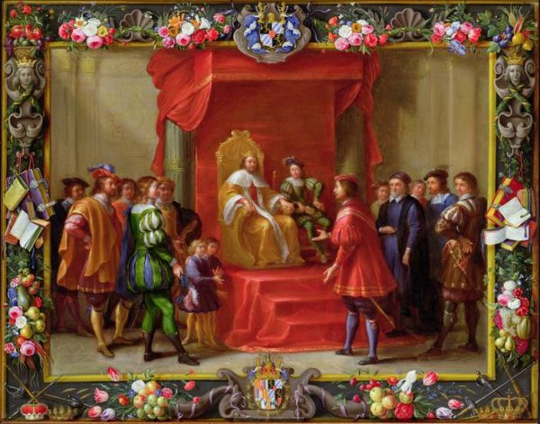 Peter IV King of Aragon being visited by Guillaume Raymond Moncada