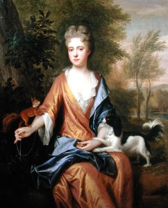 Portrait of a Lady with a Squirrel and a Spaniel