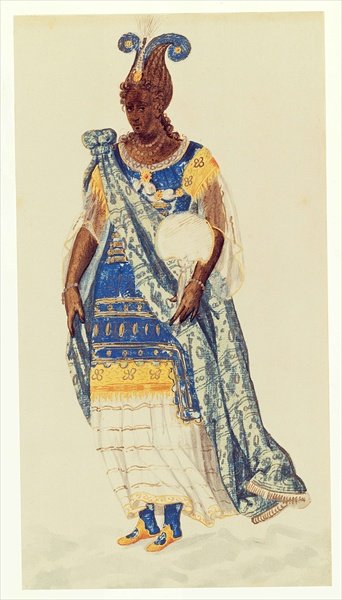 Costume design for the Daughter of Niger from The Masque of Blackness