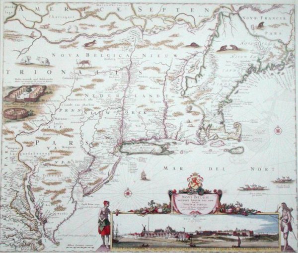 Map of New Belgium with a View of New Amsterdam