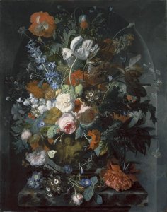 Vase of Flowers in a Niche