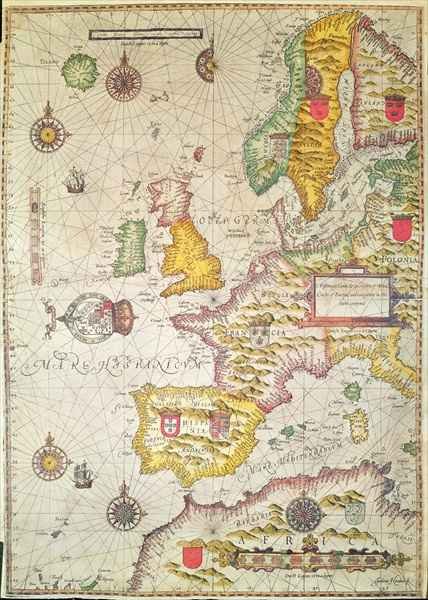 A Generall carde and description of the sea coastes of Europe and navigation in this book conteyned