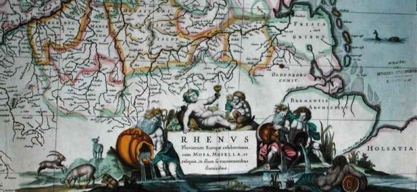 Cartouche of a map of the course of the Rhine