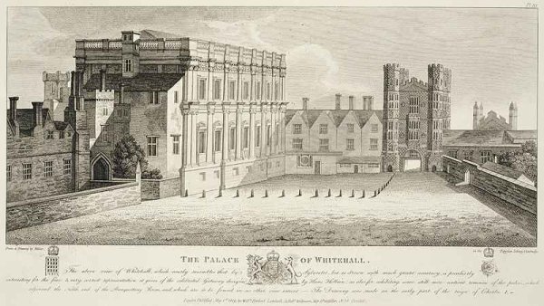 The Palace of Whitehall from a drawing in the Pepysian Library Cambridge