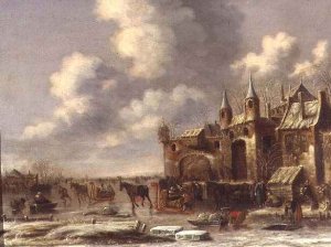 Winter Landscape with figures