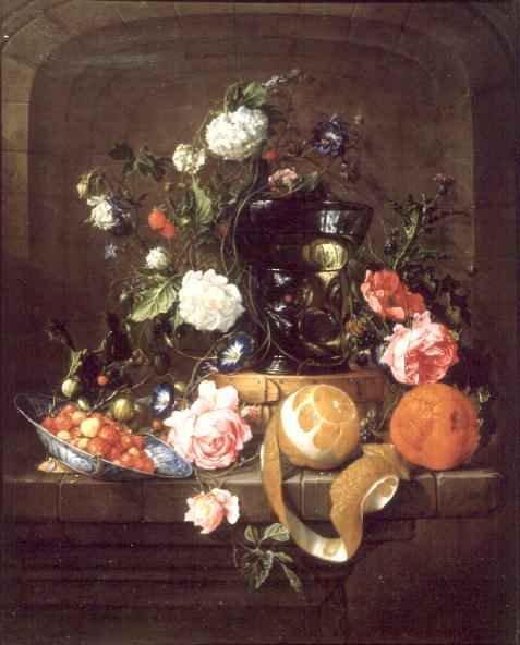 A Still Life in a Stone Niche