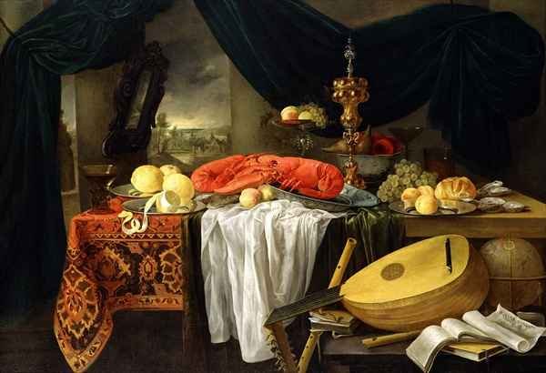 Still Life with a Lobster Lemons and a Lute