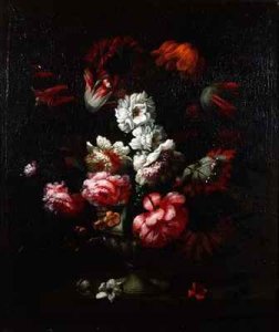 Still life of flowers in an urn