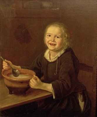 Boy eating Porridge