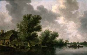 River Landscape with a Ferry