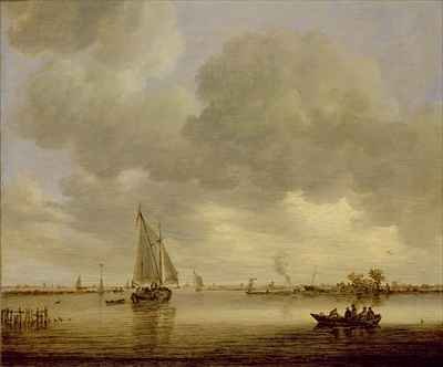 An Estuary with Boats