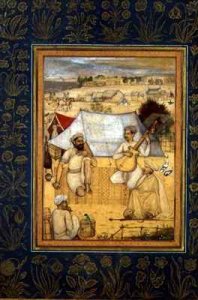 Musicians and singers Kneel at the Outskirts of a Mughal Camp A Yogi and a Servant Listen to them