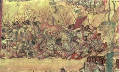 Battle in the City of Cholula Between the Spaniards and the Indians in October 1519