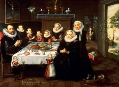 A Portrait of a Family saying Grace Before a Meal