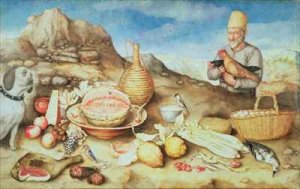 Still Life with Peasant and Hens