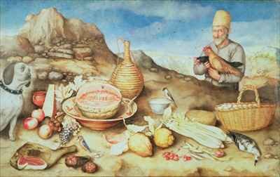 Still Life with Peasant and Hens