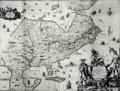 Map of New France dedicated to Colbert by Duchesneau Intendant 2