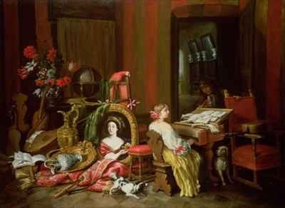 Interior with a Lady at a Harpsichord