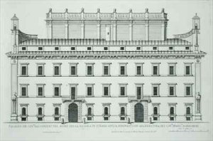 View of the facade of Palazzo Massimi alla Valle Rome