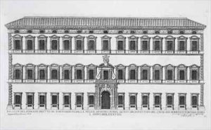 View of the facade of Palazzo Massimi alla Valle Rome