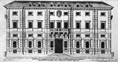 View of the facade of Palazzo Salviati in Rome