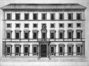 View of the facade of Palazzo Marchese