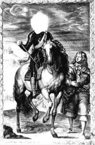 Headless equestrian portrait originally of Louis of France