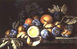 Still Life with Peaches Melon and Grapes