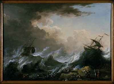 Sea storm and shipwreck