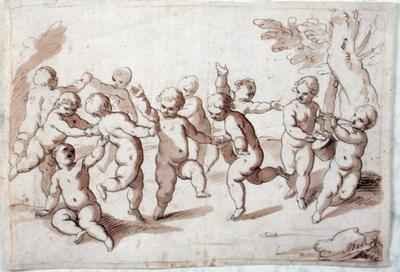 A group of dancing putti