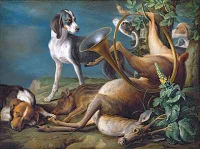 Still Life of Dead Game with Hounds