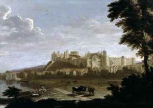 View of Windsor Castle with Cattle and Bathers