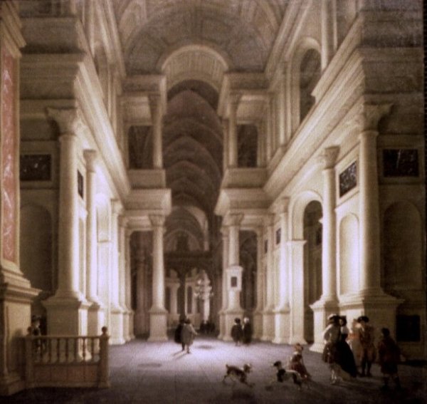 Interior of a Church at Night