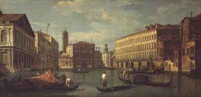 The Grand Canal, Venice, with the Palazzo Mocenigo, Palazzo Balbi, Santa Maria Gloriosa dei Frari and Campo S.Toma