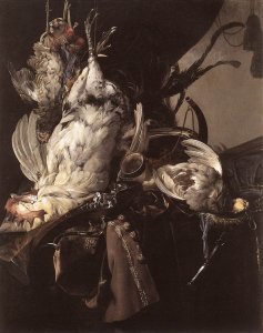 Still Life With Hunting Equipment And Dead Birds