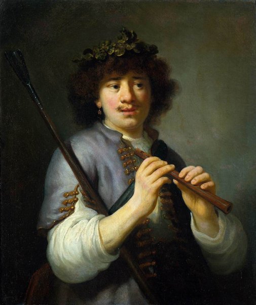 Rembrandt as Shepherd with Staff and Flute c. 1636