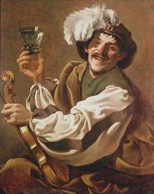 A Violin Player with a Glass of Wine