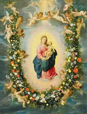 The Madonna and Child in a Floral Garland