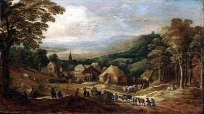 Autumnal Landscape with Peasants