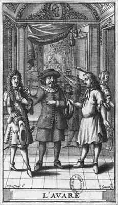 Moliere as Harpagon, frontispiece illustration from 'The Miser'