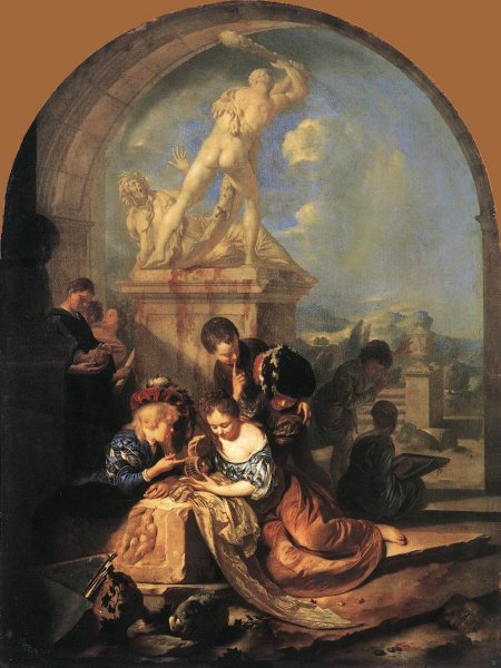 Children Playing before a Hercules Group 1687