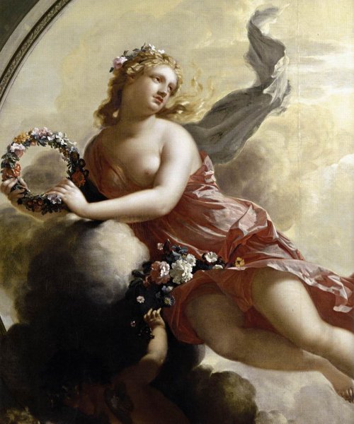 Flora with Putti Strewing Flowers (detail) 1696