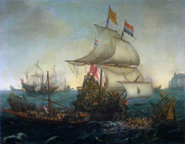 Dutch Ships Ramming Spanish Galleys off the Flemish Coast in October 1602,   1617